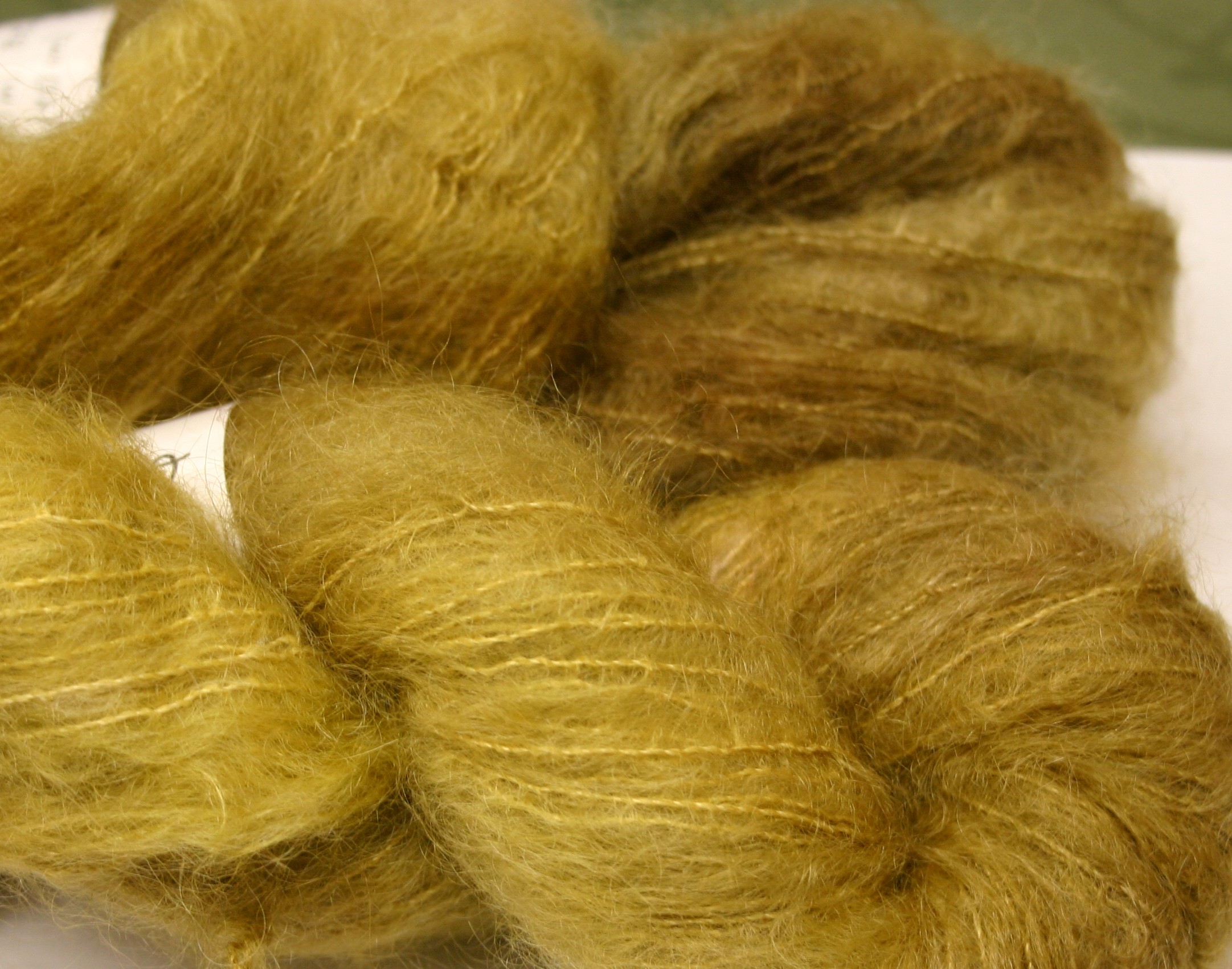 Brushed Mohair Yarn by Bewitching Fibers in Marsh Grass